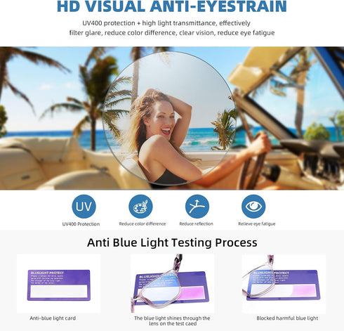 4 Pack Blue Light Blocking Reading Glasses for Women Men, Fashion Square Computer Readers with Spring Hinge
