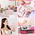 Preppy Patch Makeup Bag, PU Leather Portable Waterproof Cosmetic Bag for Daily Use (Pink)