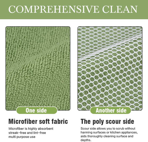 SINLAND 5 Color Assorted Microfiber Dish Cloth Towels, 12"x12", Best Kitchen Cleaning Cloths, 5 Pack