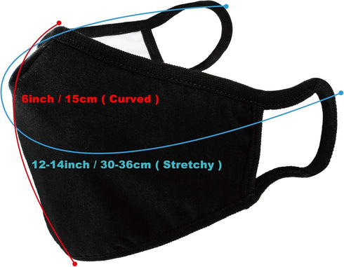 WITHMOONS Washable Reusable Cloth Face Mask, 3-Ply Mouth Shield with Nose Wire, 6PACK EU0304
