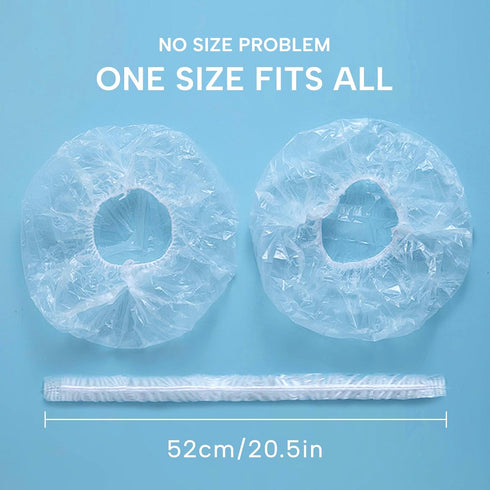 YIZIJIZI 30PCS Large Thick Clear Waterproof Disposable Shower Caps for Women, 20.5" Size, Home, Spa, Travel
