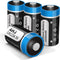 CR123A 3V Lithium Battery, 4 Pack 1600mAh with 10-Year Shelf Life for Flashlight Alarm System
