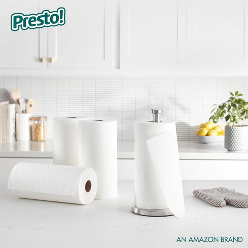Amazon Brand - Presto! Flex-a-Size Paper Towels, 158 Sheet Huge Roll, 12 Rolls (2 Packs of 6), White