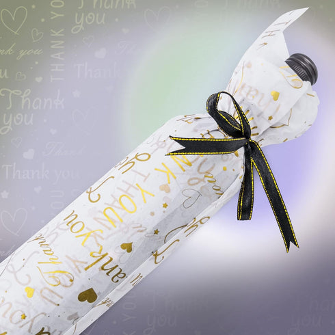 100 Sheets Thank You Tissue Paper Bulk, 14 x 20 Inch for Small Business Packaging and Gift Bags