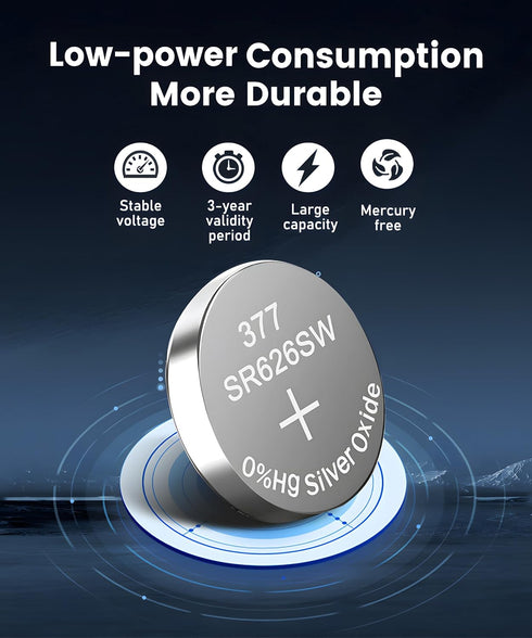377 SR626SW Watch Battery Replacement for Watch Clock, LR626 376 V377 377a AG4 1.55V, 20 Pack