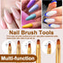 SILPECWEE 3 Pcs Oval Nail Brush Set - Rose Gold Acrylic Nail Art Brushes for Manicure