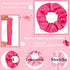 Satin Scrunchies Set of 12 - Elastic Silk Bubble Hair Accessories for Girls, Pink Gifts
