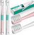 Sonic Electric Toothbrush (2-Pack, White and Pink) - Waterproof Portable Mini Design for Daily Oral Care, Travel