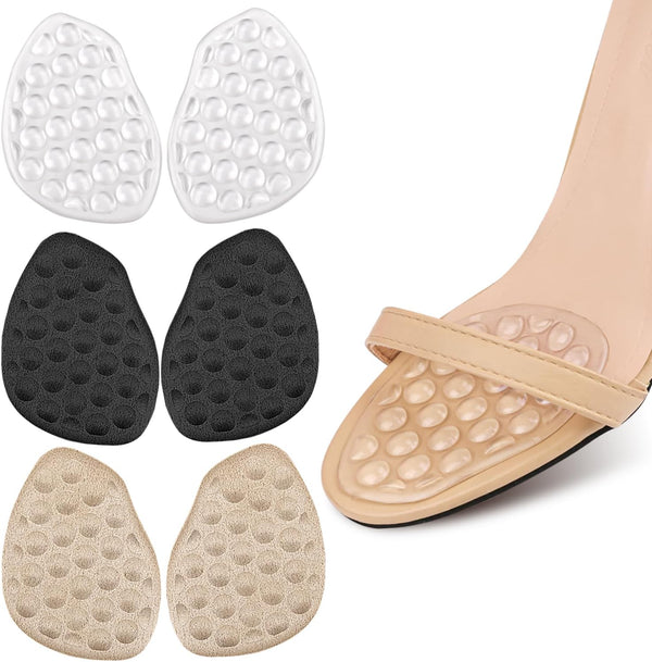 Metatarsal Pads for Women - Non-Slip High Heel Cushion, Soft Foot Pads for Ball of Foot Pain Relief (3 pairs: