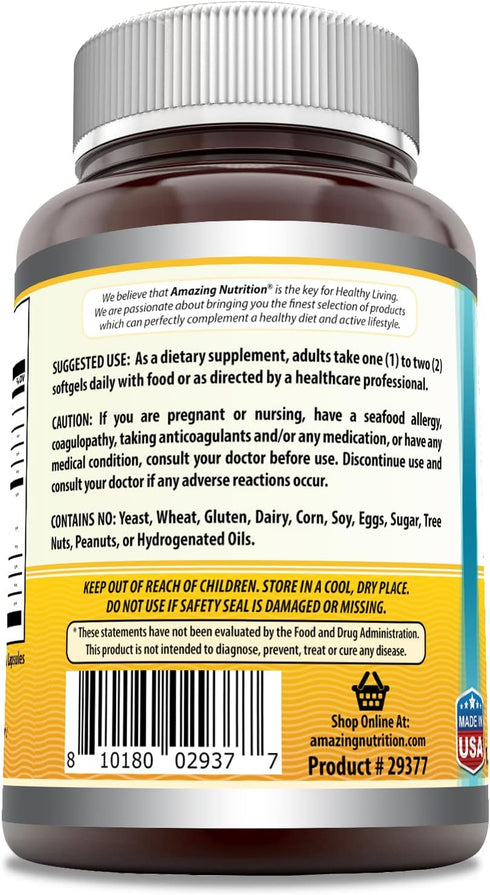 Amazing Omega Norwegian Cod Liver Oil 1250 Mg Softgels, 120 Count