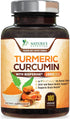 Turmeric Curcumin with BioPerine 1950mg for Max Absorption, Nature's Joint Support Supplement, 180 Caps