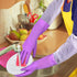 Reusable Long Sleeve Dishwashing Gloves, Latex Free with Cotton Lining, Kitchen Gloves 2 Pairs, Purple+Blue