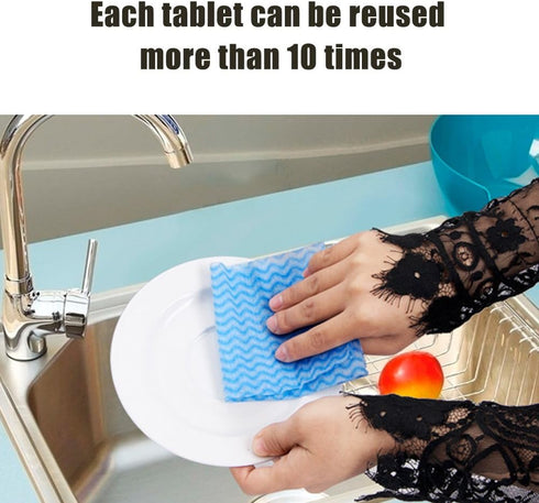 Disposable Cleaning Towel (2 Rolls/100pcs) Paper Towels, Multipurpose Fabric, Non-Woven Kitchen Cloth