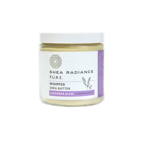 Shea Radiance P.U.R.E. Whipped Shea Butter with Colloidal Oatmeal, Lavender Bliss, 5 oz, Moisturizing Rice Bran Oil