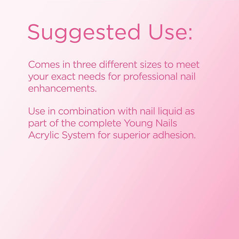 Young Nails Acrylic Core Powder, Self-Leveling Acrylic Nail Powder, XXX Pink, 85g