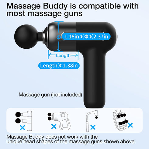Massage Gun Holder for Hard to Reach Areas. Relieve Muscle Pain in Shoulders, Upper Back, Lower Back, Legs. Compatible