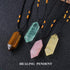 Runyangshi Citrine Healing Crystal Pendants, Double Pointed Natural Quartz Necklace, 6 Faceted Chakra Wand