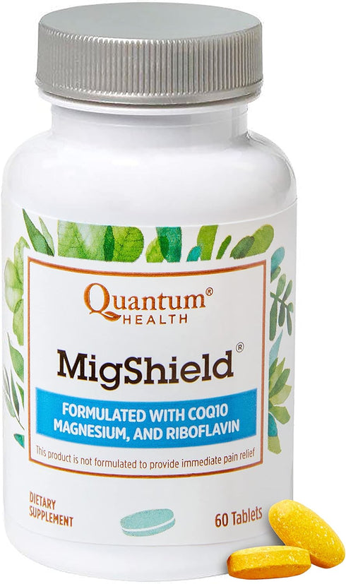 Quantum Health MigShield Magnesium Supplements - 60 Tablets with Riboflavin & CoQ10 for Effective Results
