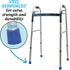 Commode, 1 1/8" (Pack 4) Top Glides Steel-Reinforced Walker, and Bath Bench Replacement Rubber Tips, Blue