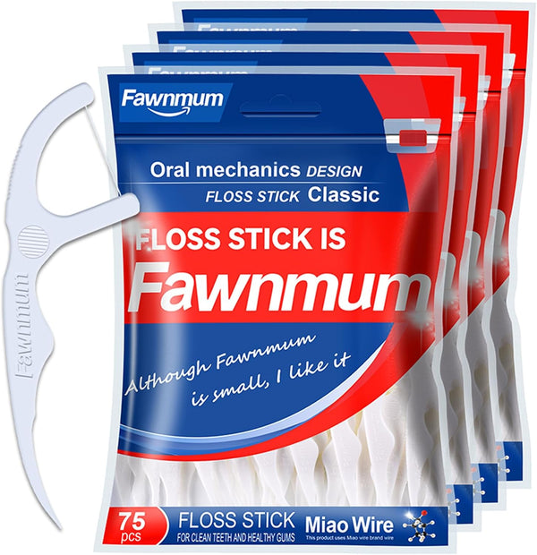 300 Count Classic Dental Floss Picks, Strong, Unflavored, Tough Cleaners for Thorough Teeth Cleaning