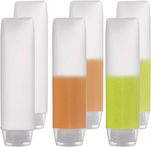 OTO 6 Pack Travel Size Plastic Squeeze Bottles for Liquids, 30ml/1 Fl. Oz TSA Approved Makeup Containers