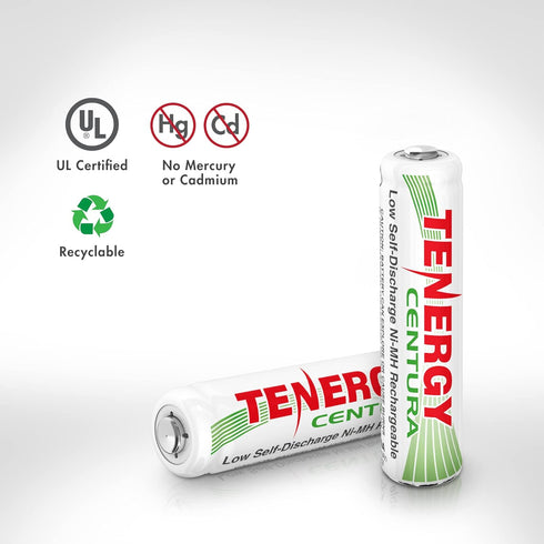 Tenergy Centura AAA NIMH Rechargeable Battery, 800mAh Low Self-Discharge, 24 Pack
