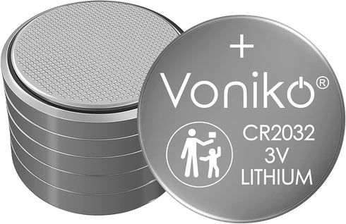 Voniko CR2032 3V 6 Pack 7 Lithium Batteries for Child Safety, Compatible with AirTag, Key Fobs, Thermometers, Scales