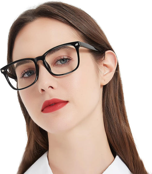 MARE AZZURO Computer Reading Glasses for Women - Blue Blocking Screen Light Readers, Various Strengths (Black, 150)