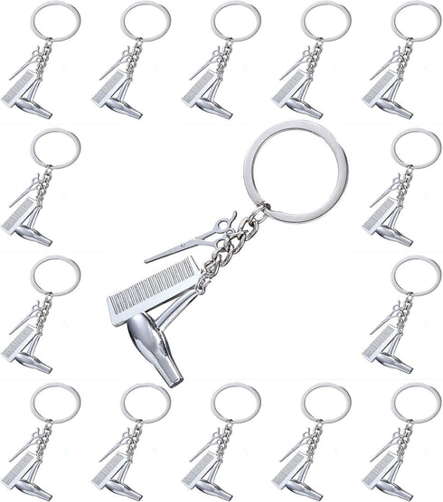 PHAETON 20PCS Hairdresser Hair Dryer, Scissor, Comb Charm Pendant Keychain, Perfect Gift for Salon Owner or Hair Stylist