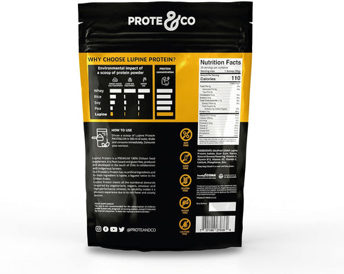 PROTE & CO Lupin-Based Vegan Protein Powder, Banana Flavor, 1.41 Lb.