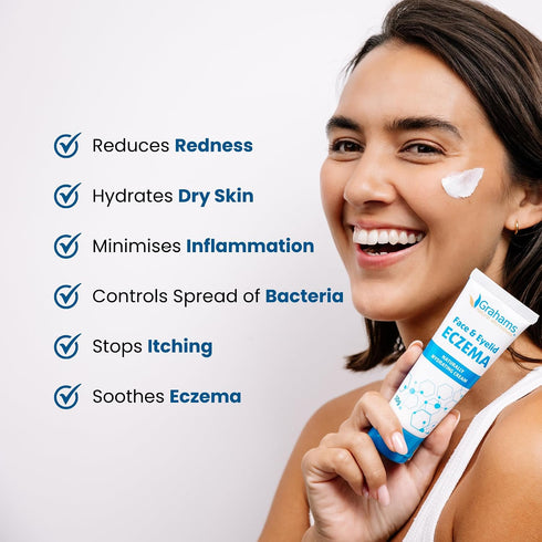 Inflammation (1 50g) Grahams Natural Face & Eyelid Eczema Cream - Treatment for Eczema, Dermatitis, Itch Relief