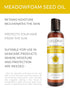 Velona Meadowfoam Seed Oil 4 Fl Oz - 100% Pure and Natural Carrier Oil for Cooking, Skin, Hair, Body & Face