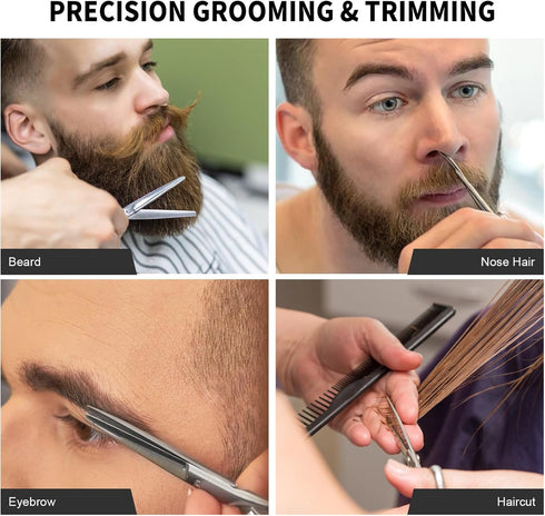 Small Scissors, Eyebrow Scissors, Nose Hair Scissors, Professional Grooming Scissors for Hair, Eyelashes, Nose, Eyebrow Trimming, Mustache. Round Tip Design. -AsonTao (Small scissors -Round design) by AsonTao
