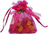 50pcs Sheer Organza Favor Bags for Wedding, 3.8x4.8'' Gift Bags with Drawstring, Hot Pink