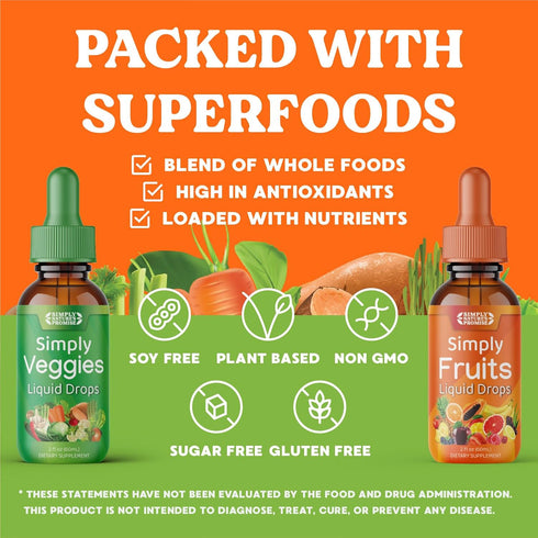 Simply Nature's Promise - Fruit and Vegetable Liquid Drops, Whole Food Superfoods, Made in The USA