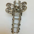 Women Fashion Retro Metal Alloy Rhinestone Large Size Fancy Hair Claw Jaw Clips for Thick Hair (Ink-Blue Colour 1)