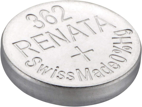 4 Renata 362 Button Cell Watch Batteries, 0% Hg Mercury Free
