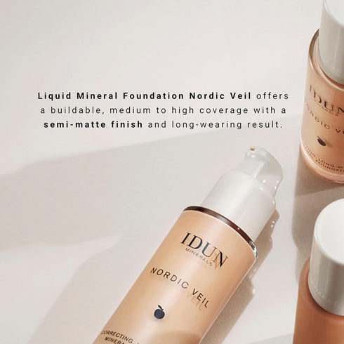 Liquid Nordic Veil Foundation - Full and Poreless Coverage, 306 Freja Light Medium Warm, 0.88 oz