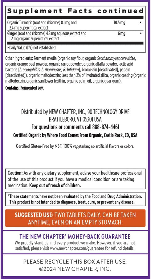 New Chapter Men's Multivitamin Advanced Formula, 120 ct, for Stress, Brain, Immune, Heart & Energy Support, B Vitamins,