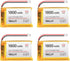 YELUFT 4pcs 3.7V 1800mAh Lithium Polymer Battery 1S 103450 Rechargeable Batteries with Protective
