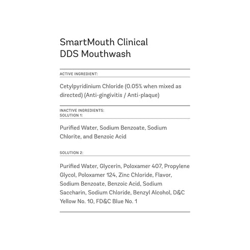 SmartMouth DDS Activated Clinical Mouthwash with Tongue Cleaner - 16 fl oz for Fresh Breath and Gum Health, Clean Mint