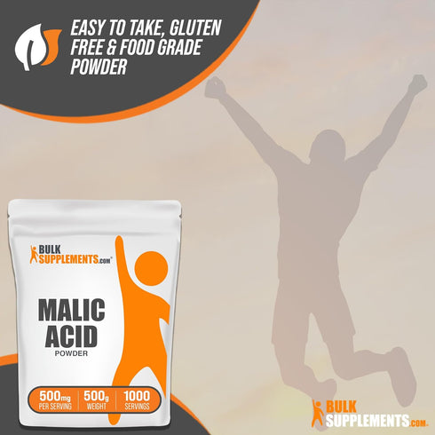 BulkSupplements.com Malic Acid Powder, Malic Acid Supplement, 500mg per Serving