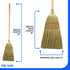 Corn Broom with Wood Handle, Heavy Duty Indoor Outdoor Broom with 1 1/4 Inch Handle