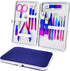 Manicure Set, Professional Nail Clippers Kit, Pedicure Care Tools, 15PC Stainless Steel with Blue Travel Case