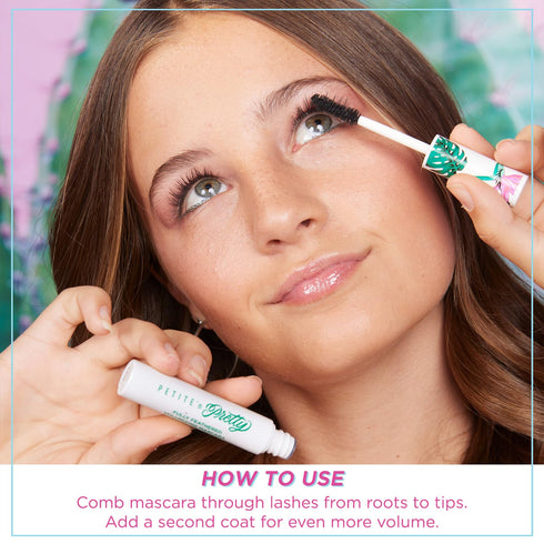 Petite 'n Pretty Fully Feathered Volumizing Mascara, Non-Toxic Makeup for Kids, Tweens, and Teens