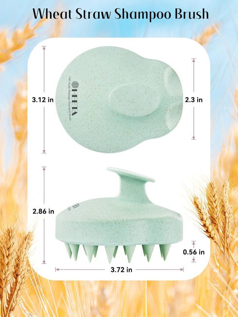 HEETA Scalp Massager 2 Pack for Hair Growth, Soft Silicone Bristles to Remove Dandruff and Relieve Itching, Scalp Scrubber for Hair Care Relax Scalp, Shampoo Brush for Wet Dry Hair, Pink & Green