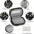 Skerhhux 7 Flower Chrysanthemum Black Pill Case Travel Pill Organizer Weekly Day Portable with Zipper Medicine Box Pill
