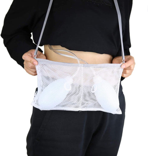 Adjustable Mastectomy Drain Holder with Shower Bag for Post-Surgery Recovery Support (Gray)