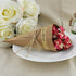 50Pcs Kraft Paper Cones for Bouquet Wrapping, Wedding Confetti Candy Gift Flower Holder with Hemp Ropes for DIY Decor