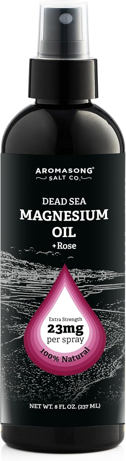 Aromasong Rose Extra Strength Magnesium Spray (23mg Magnesium) 8 Oz, Promotes Calm Sleep and Leg Discomfort Relief